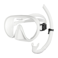 Lentille en verre trempé anti-buée Masque en silicone Lunettes de plongée sans masque de plongée en apnée Ensemble de tuba