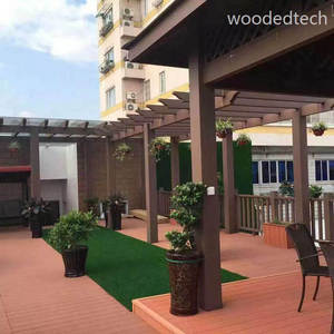 Đương Đại Composite gỗ nhựa Pavilion pergola với tấm kính cường lực, hoàn hảo cho phòng chờ ngoài trời và quán cà phê - Product Image 5