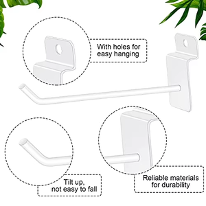 Promotion Supermarché : Accessoires pour panneaux grillagés et perforés de 30 cm, incluant étagères, crochets et supports d'affichage muraux - Product Image 2