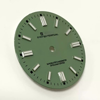 28.5mm blu quadrante luminoso in acciaio inox orologio impermeabile Case Mod parti per NH35/36 movimento meccanico automatico