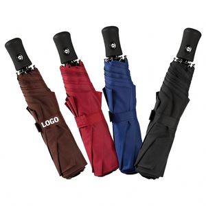 Cadeau d'entreprise, logo personnalisé, parapluie pliable automatique de voyage promotionnel en pongé, pliable en 3 sections, pour l'extérieur, résistant à la pluie - Product Image 1