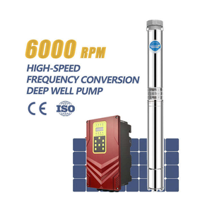 Bomba solar sumergible de pozo profundo de agua limpia de alta velocidad y conversión de frecuencia, con controlador MPPT de 15HP 380V 11KW y múltiples etapas - Product Image 1