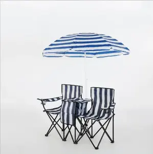 Assentos duplos ao ar livre portátil camping dobrável praia estilingue cadeira reclinável com copo titular com guarda-chuva amante cadeira