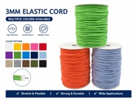 Cordon en macramé tressé enduit de 3 mm, cordon élastique haute extensibilité, pour vêtements, sacs, artisanat, couture, vente en gros
