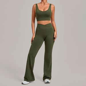 Conjunto Deportivo de 2 Piezas para Mujer, Profesional, Informal, para <span class=keywords><strong>Gimnasio</strong></span>, Ejercicio al Aire Libre, Top Corto, Transpirable, para Entrenamiento de Fuerza y Yoga - Product Image 3