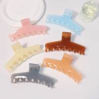 Pince à cheveux géante en plastique de 11,5 cm, plate, confortable, discrète, translucide, effet gelée brillante, incassable, accessoire de fête, épaisse