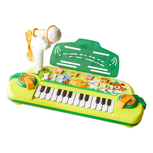 Wholesale Cute Cartoon Animals Electronic <b>Musical</b> Piano Keyboard <b>Instrument</b> Toy With Microphone for Kids - Product Image 1