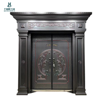 Porte d'entrée antivol de style colonne romaine chinoise en alliage de zinc et acier inoxydable, finition peinture thermolaquée, pour usage commercial et protection de villa