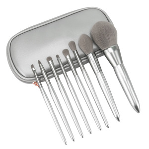 MSQ Luxury High Quality <strong>Silver</strong> Wood Handle <strong>Eye</strong> <strong>Makeup</strong> Brush Set Factory Price Wholesale for Face <strong>Makeup</strong> - Product Image 2