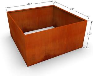 Pot de fleurs en acier patiné irrégulier en forme de polygone - Art paysager extérieur écologique pour la maison et le jardin - Product Image 2