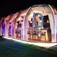 Hébergement d'isolation acoustique pour l'observation des étoiles hôtel sphérique personnalisé géodésique polycarbonate glamping bulle maison dôme tente