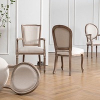 Chaises de salle à manger de luxe contemporaines de style Louis, design antique en bois pour banquets d'hôtel et salons