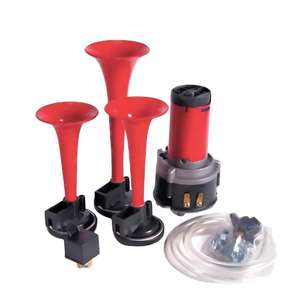CHSKY Klaxon d'<span class=keywords><strong>air</strong></span> modifié super puissant à 3 tubes avec haut-parleur bidirectionnel pour l'audio de voiture - 12V Matériel ABS Neuf - Product Image 1