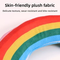 Jouet à mâcher en peluche aux couleurs arc-en-ciel avec herbe à chat pour chats – Jouet auto-entretenant anti-ennui pour chatons