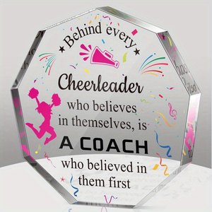 Diytree Marque Femmes Acrylique Logo Plaque Cheerleading <span class=keywords><strong>Coach</strong></span> Merci Cadeau Géométrique Ornements <span class=keywords><strong>De</strong></span> Bureau - Product Image 1