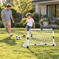 Ensemble de 2 buts de football pour enfants avec ballon, jouets de sport en plastique pour l'extérieur, pour jouer dans la cour et pratiquer les tirs pour débutants