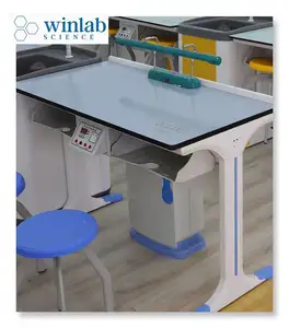 โต๊ะแลป prymary สำหรับโรงเรียนเฟอร์นิเจอร์ห้องแล็บพร้อมตู้เคลื่อนที่โต๊ะคอมพิวเตอร์สำหรับโรงเรียน