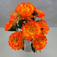 Kepala Bunga Dahlia Buatan dari Sutra, Bunga Dahlia Palsu untuk Dekorasi Rumah, Makam, dan Peringatan