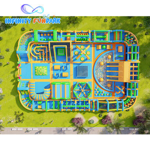 מותאם אישית 30 x20m צהוב ירוק כחול נושא מתנפחים פרק עיצוב חינם + גודל מתכוונן/מבוך/מכשול משולבת - Product Image 2