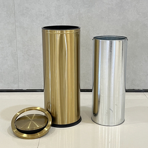 30L Golden Stainless Steel Trash Can Standing Shake Lid Special <strong>Large</strong> Waste <strong>Bin</strong> for Shopping Mall Corridor Office Building - Product Image 4