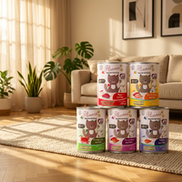 Alimentation humide sans céréales en gros, haute teneur en viande, saveur foie de poulet, supplément de taurine pour chats adultes d'intérieur, repas quotidien