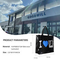 Sacs de shopping en polypropylène noir de luxe pliables réutilisables avec logo personnalisé 2026, sac cadeau tissé en PP