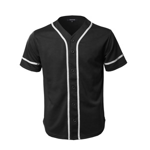 Camiseta Deportiva PIHA SPORTS para Hombre, Diseño Personalizado con Estampado por Sublimación, Rayas de Béisbol, Abertura Lateral, Poliéster/Algodón, con Botones - Product Image 5