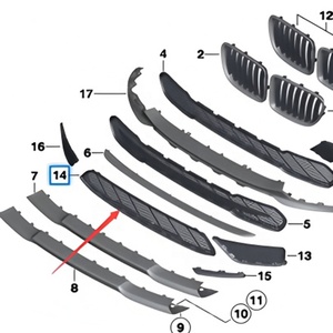 Para <span class=keywords><strong>BMW</strong></span> <span class=keywords><strong>X1</strong></span> E84 2013-2015, Rejilla Central Inferior Delantera, PP OE 51117303752, Reemplazo de Ajuste Directo - Product Image 2