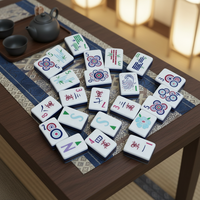 Table de Mahjong de Luxe Américaine Authentique à 4 Niveaux, Ensemble Complet avec 160 Tuiles, Moderne, Portable, en Acrylique, pour 4 Joueurs