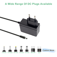 Adaptateur secteur mural DC 12V 1A/1.5A avec prise EU 5.5mm X 2.1mm 2.5mm mâle-femelle