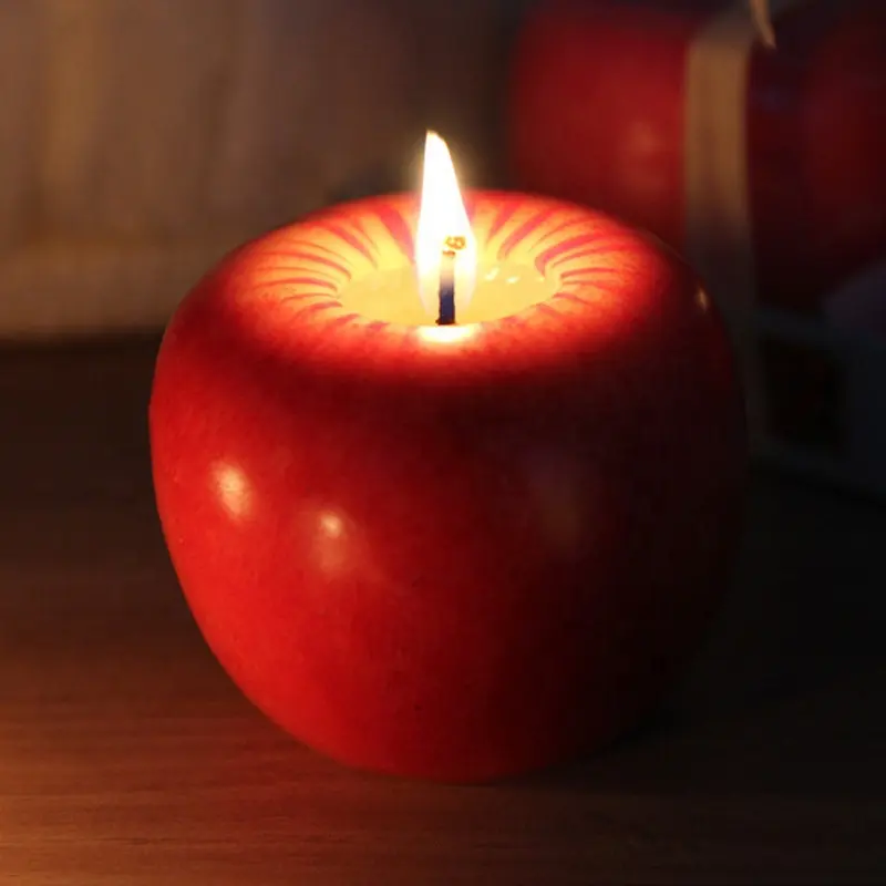 2024クリエイティブな装飾的な赤いリンゴの形をしたパラフィンホリデー誕生日プレゼントクリスマスイブのための簡単なキャンドル