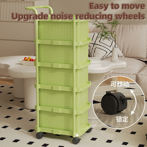 Trolley Storage Rack 5 Layers Plastic Portable Drawer Style For Baby Toys And Snacks - Product Image 4
