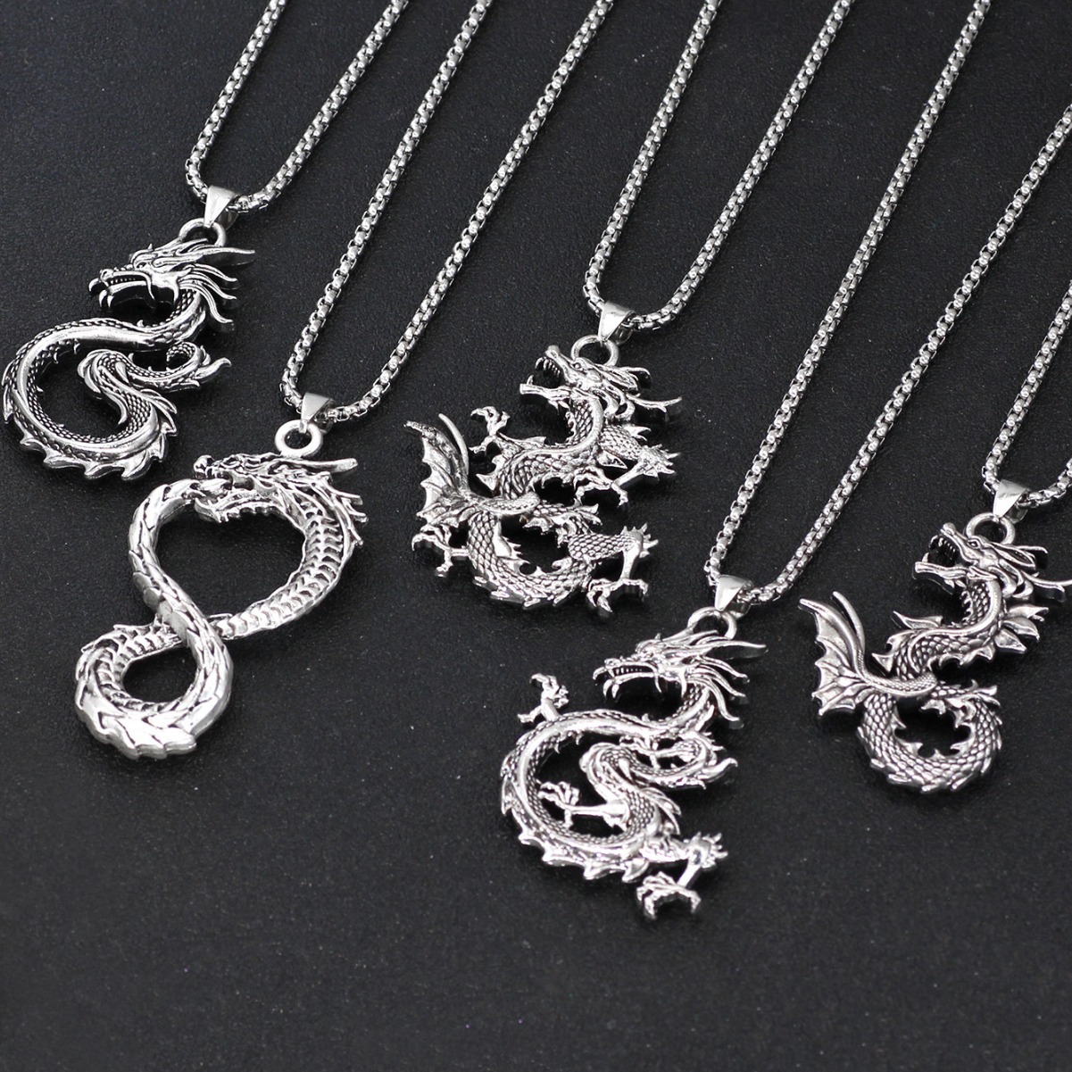 Collana Con Drago Da Uomo, Ciondolo A Forma Di Spada, Collana Con Drago Alato Con Catena Da 50 Cm+5 Cm, Collana Ad Ala, Ciondolo Amuleto, Catena In Acciaio Inossidabile, Regalo Per Uomini E Ragazzi