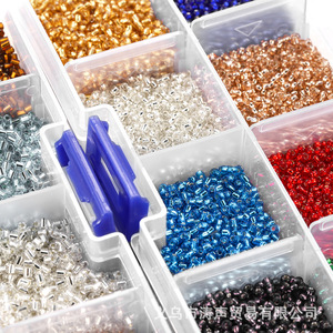 Cuentas de vidrio de 2 mm, 1800 unidades x 8 colores, para hacer joyas, manualidades, suministros de bricolaje en caja - Product Image 3
