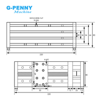 Table coulissante pour machine de fraisage CNC Nema23, axe Z, vis à billes SFU1204 1605/1610, double guide linéaire carré, fonctionnement 100-300 mm