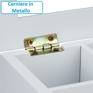 Boîte à sachets de thé et à tisanes 23x17x7,5 cm, organisateur en bois blanc avec 6 compartiments et couvercle avec fenêtre - Product Image 5