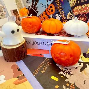 Handmade Pumpkin Spice Halloween <b>Candles</b> <b>Set</b> of 2 Soy Wax Aromatherapy Decor for Fall Home & Festive Gift - Product Image 3