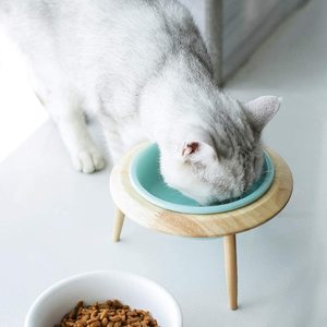 Mangeoire surélevée en bois pour animaux de compagnie avec pattes en bambou bols de nourriture pour chiens et chats support de stockage bol de nourriture pour animaux de compagnie - Product Image 3