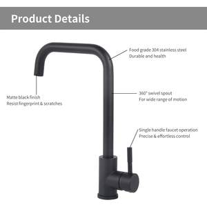 Grifo de fregadero de cocina de acero inoxidable de un solo nivel DB, pulverizador de tracción, acabado de níquel cepillado con aleación de Zinc para cocina de dormitorio RV - Product Image 2