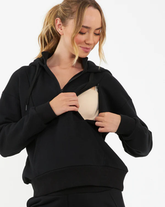 Sweat-shirt d'<span class=keywords><strong>allaitement</strong></span> pour femmes avec fermetures éclair invisibles, noir, sweat-shirt de maternité, sweat-shirt d'<span class=keywords><strong>allaitement</strong></span>, haut de <span class=keywords><strong>grossesse</strong></span> - Product Image 5