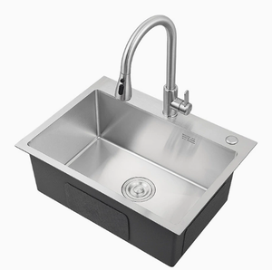 Évier de cuisine commercial en acier inoxydable à encastrer, simple bac, pour restaurant - Product Image 1