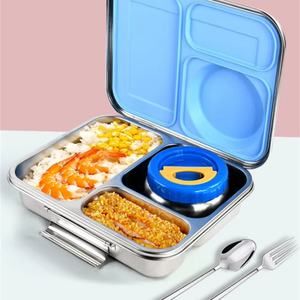 Lonchera de Acero Inoxidable 304 para el Trabajo y la Escuela, con Compartimentos para Arroz y Fruta, en Oferta - Product Image 5