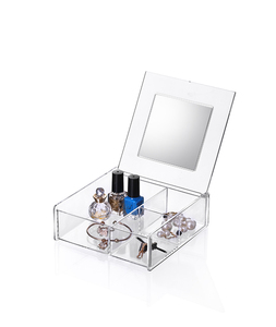 3/12 lưới vuông chia hiển thị trong suốt trường hợp Acrylic lưu trữ đồ trang sức hộp trang điểm tổ chức - Product Image 6