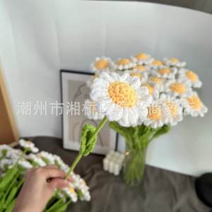 Acabado hecho a mano ganchillo tejido pequeña Margarita ramo creativo conservado flor fresca regalo del Día <span class=keywords><strong>de</strong></span> las niñas novias regalo creativo - Product Image 6