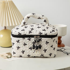 I-0497 Women's Toiletry Pouch <b>Bag</b> for <b>Travel</b> Large Capacity Professional <b>Makeup</b> <b>Bag</b> Portable Double Zipper <b>Bags</b> - Product Image 1