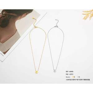 Collar de Acero Inoxidable con Colgante de Letra F, Chapado en Oro, Joyería Minimalista de Moda para Mujer - Product Image 4