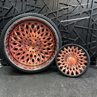 Jantes RCSR 22 26 24 pouces forgées à profil profond 5x127 5x114.3, roues chromées or rose personnalisées avec volant assorti
