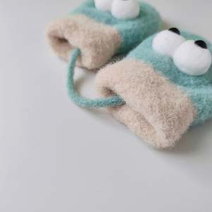 Infants <b>Baby</b> Knitting Wool Gloves Autumn Winter Warm-Keeping and Cold-<b>Proof</b> Thickened Fleece-Lined Halter With Fingers Windproof - Product Image 4