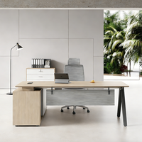 Bureau d'ordinateur moderne, bureau de direction avec armoire latérale, bureau d'ordinateur pour mobilier de bureau