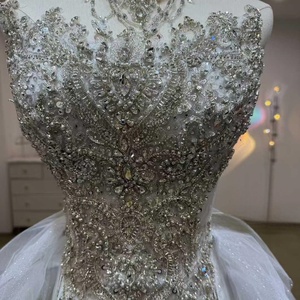 Lsjj115 Robe de mariée élégante sirène entièrement ornée de perles et de cristaux, robe de mariée couture perlée pour femme africaine Jancember - Product Image 2